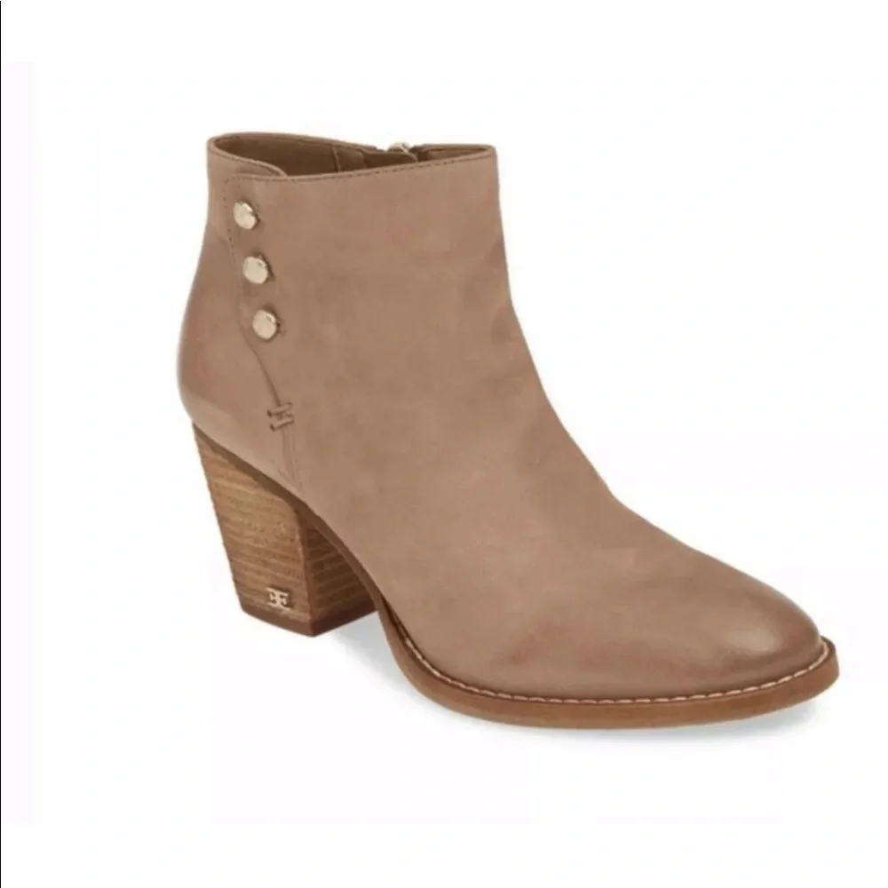 SAM EDELMAN Mariella Tan Leather ankle booties size 10 NEW